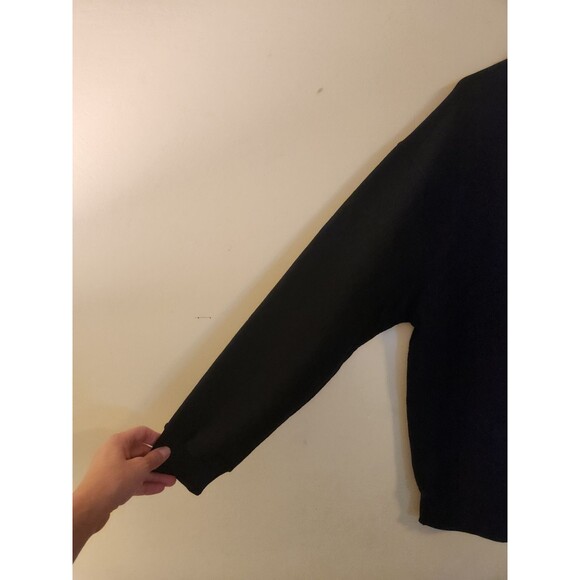 Champion Men's 2X Black Powerblend  Crew Neck  Script Logo Pullover Sweatshirt - Picture 4 of 8